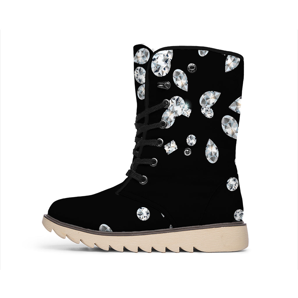 Diamond Gems Print Winter Boots