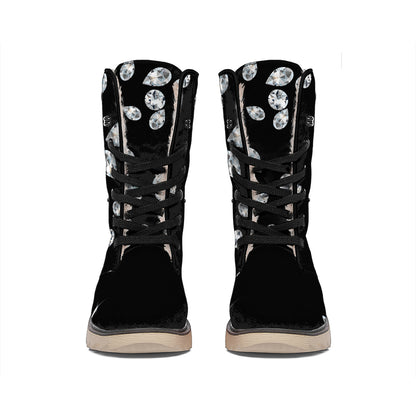 Diamond Gems Print Winter Boots