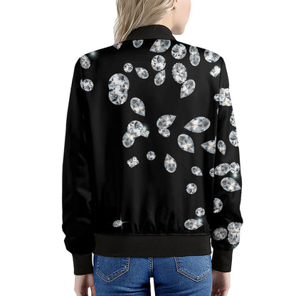 Diamond Gems Print Women's Bomber Jacket