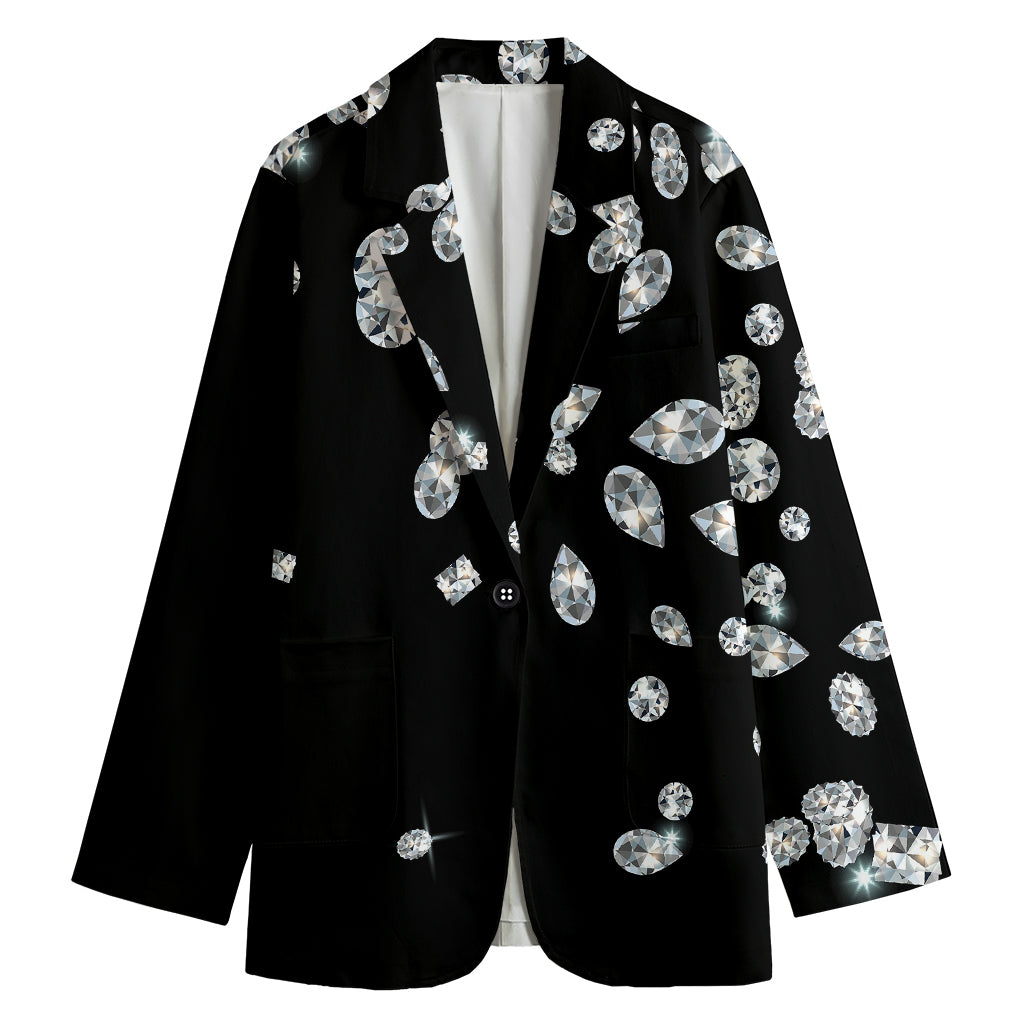 Diamond Gems Print Women's Cotton Blazer