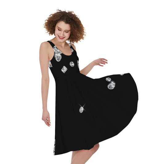 Diamond Gems Print Women's Sleeveless Dress