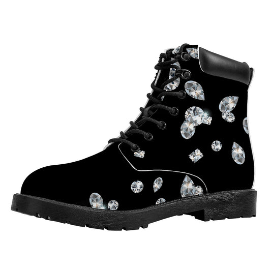 Diamond Gems Print Work Boots