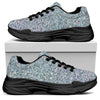 Diamond Glitter Artwork Print (NOT Real Glitter) Black Chunky Shoes