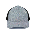 Diamond (NOT Real) Glitter Print Black Mesh Trucker Hat