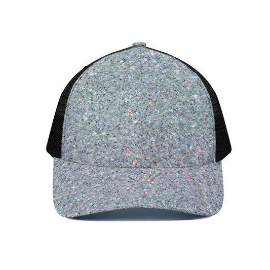 Diamond Glitter Artwork Print (NOT Real Glitter) Black Mesh Trucker Cap