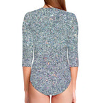 Diamond Glitter Artwork Print (NOT Real Glitter) Long Sleeve Swimsuit