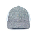 Diamond (NOT Real) Glitter Print White Mesh Trucker Hat