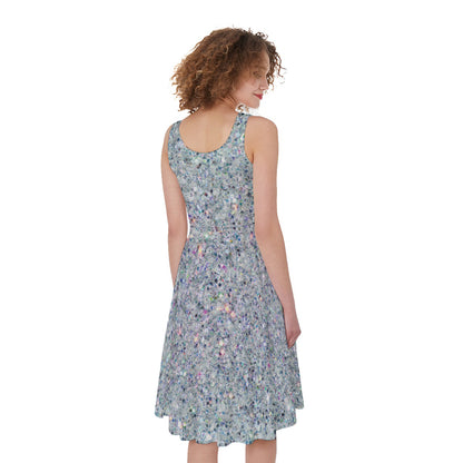 Diamond Glitter Artwork Print (NOT Real Glitter) Women's Sleeveless Dress