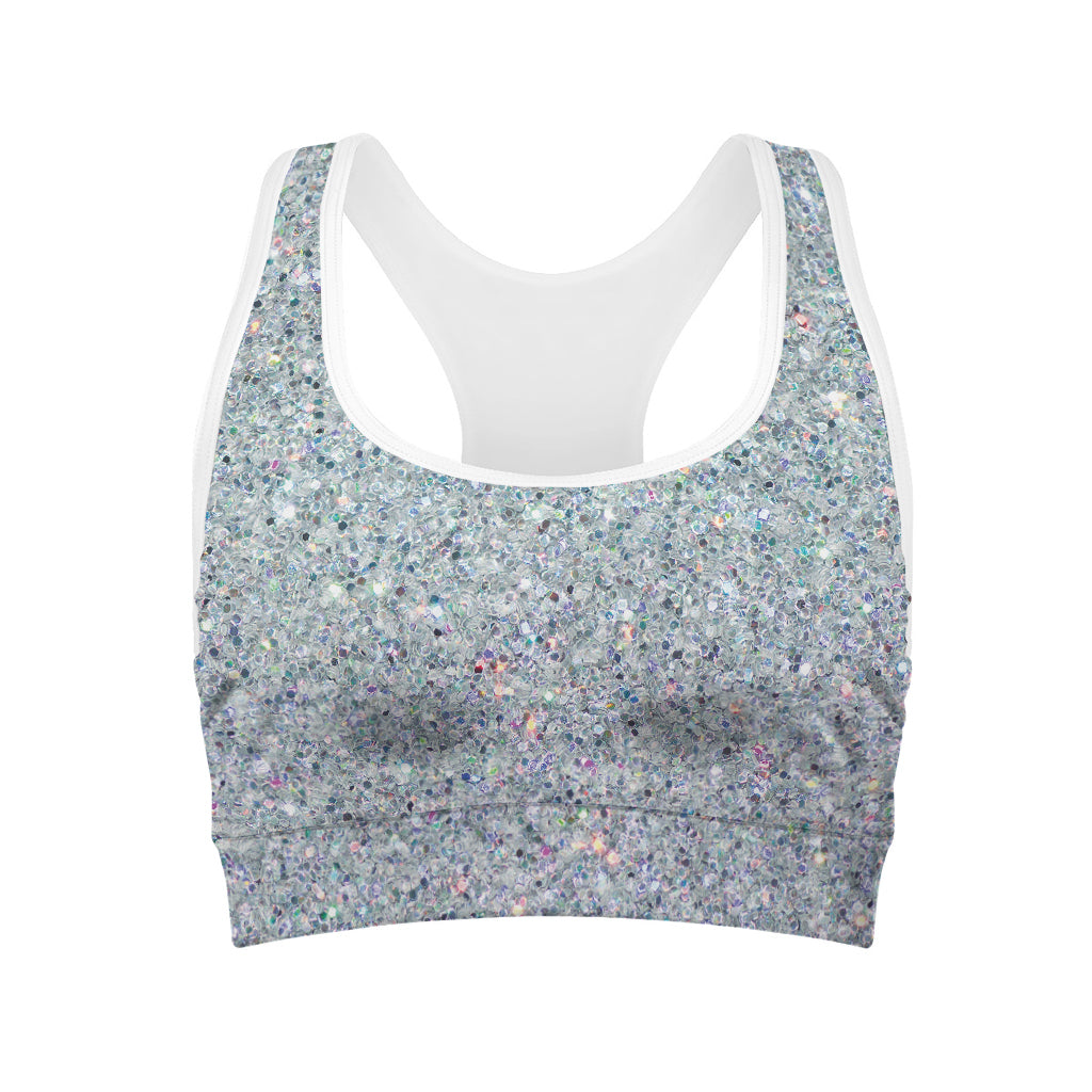 Diamond Glitter Artwork Print (NOT Real Glitter) Women's Sports Bra