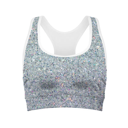 Diamond Glitter Artwork Print (NOT Real Glitter) Women's Sports Bra