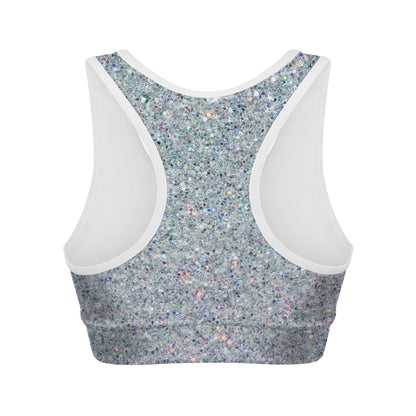 Diamond Glitter Artwork Print (NOT Real Glitter) Women's Sports Bra
