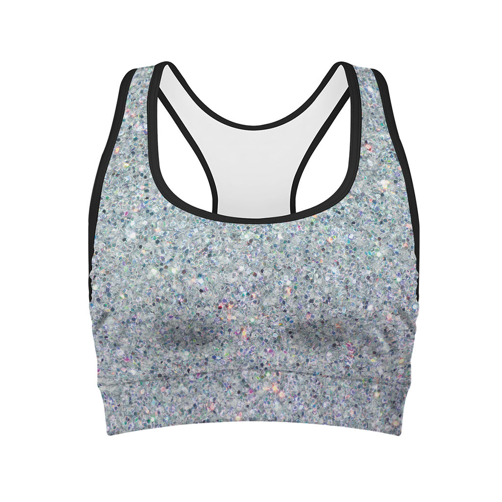 Diamond Glitter Artwork Print (NOT Real Glitter) Women's Sports Bra