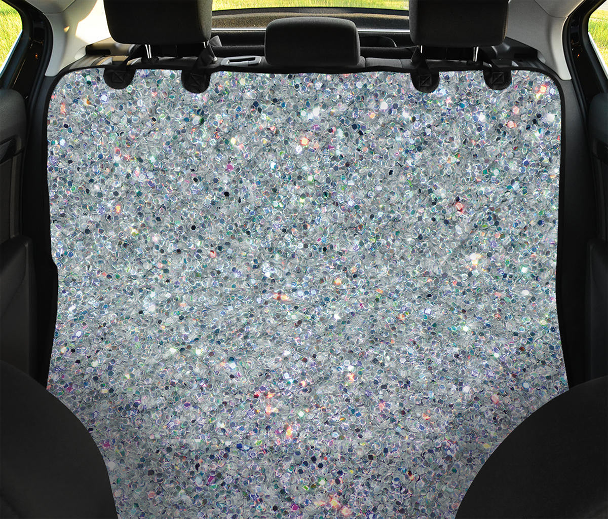 Diamond (NOT Real) Glitter Print Pet Car Back Seat Cover