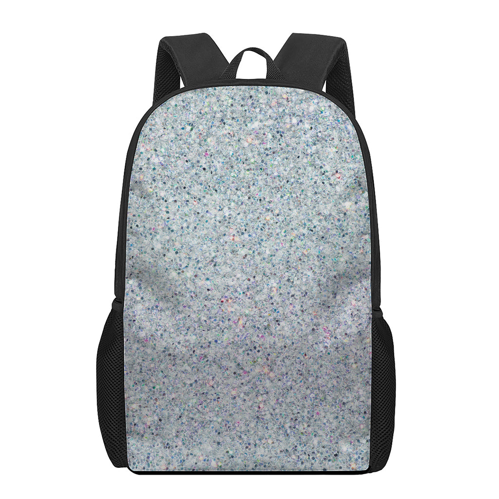 Diamond (NOT Real) Glitter Print 17 Inch Backpack