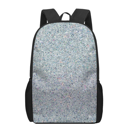 Diamond (NOT Real) Glitter Print 17 Inch Backpack