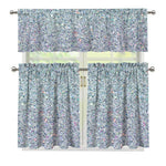 Diamond (NOT Real) Glitter Print 3 Piece Kitchen Curtains