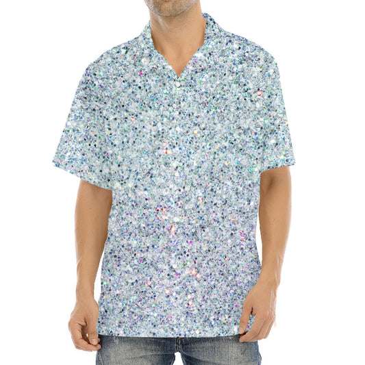 Diamond (NOT Real) Glitter Print Aloha Shirt
