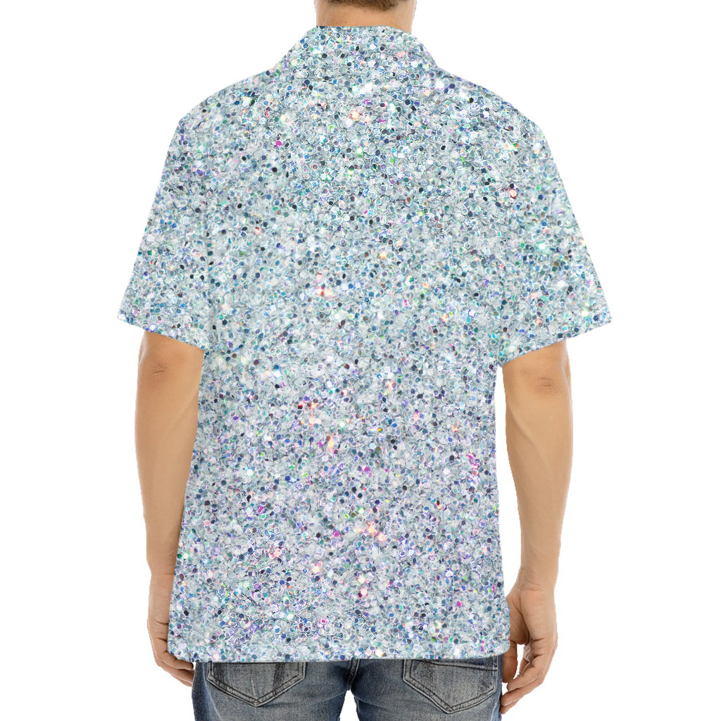 Diamond (NOT Real) Glitter Print Aloha Shirt
