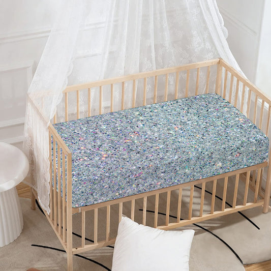 Diamond (NOT Real) Glitter Print Baby Crib Sheet