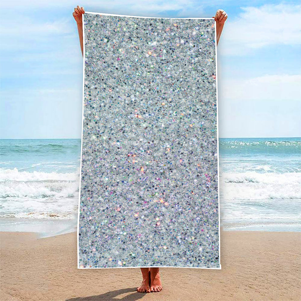 Diamond (NOT Real) Glitter Print Beach Towel