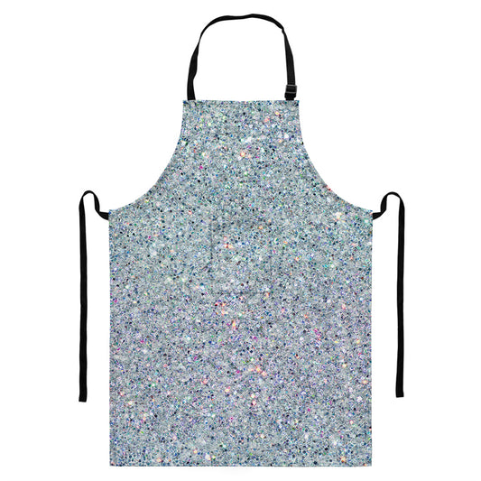 Diamond (NOT Real) Glitter Print Bib Apron With Pocket