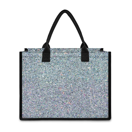 Diamond (NOT Real) Glitter Print Canvas Tote Bag