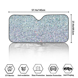 Diamond (NOT Real) Glitter Print Car Windshield Sun Shade