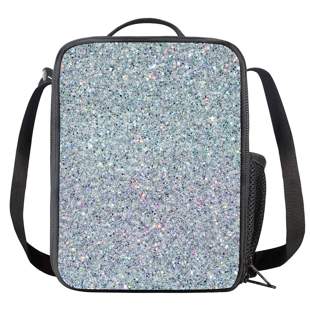 Diamond (NOT Real) Glitter Print Crossbody Lunch Bag