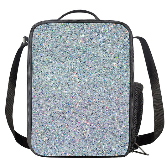 Diamond (NOT Real) Glitter Print Crossbody Lunch Bag