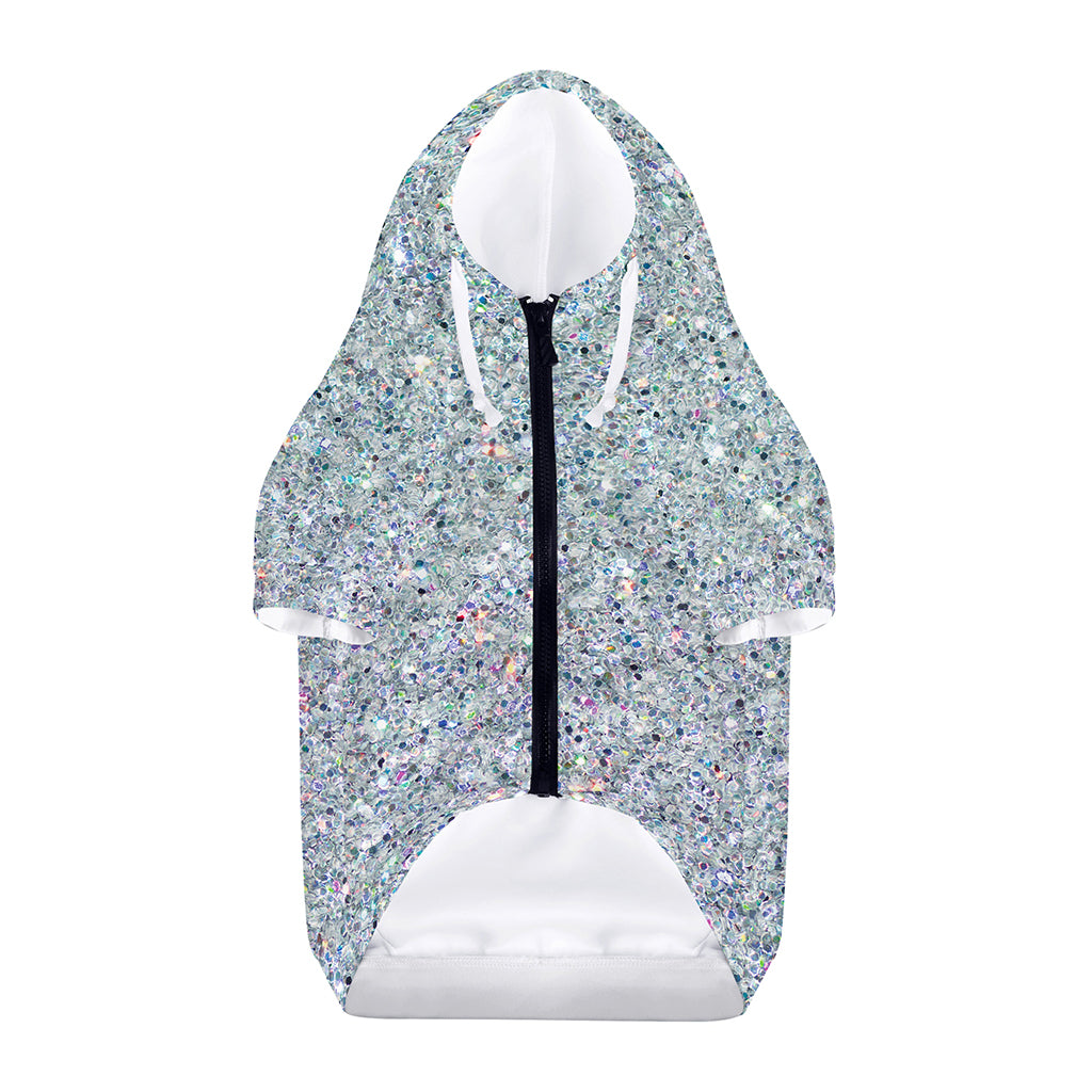 Diamond (NOT Real) Glitter Print Dog Zip Up Hoodie