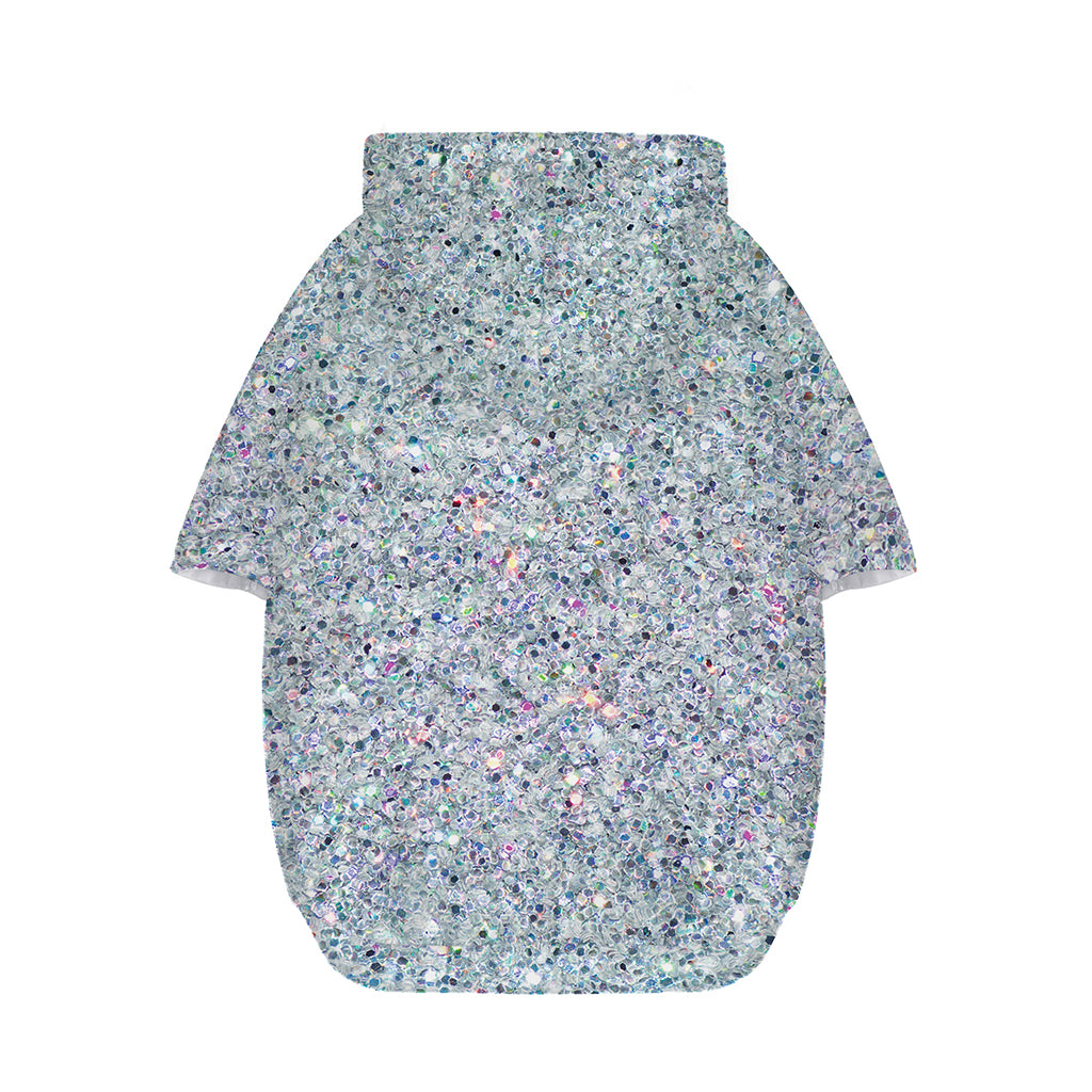 Diamond (NOT Real) Glitter Print Dog Zip Up Hoodie
