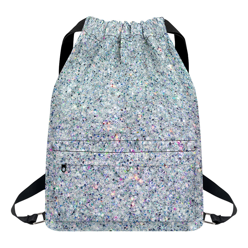 Diamond (NOT Real) Glitter Print Drawstring Backpack