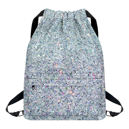 Diamond (NOT Real) Glitter Print Drawstring Backpack