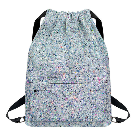 Diamond (NOT Real) Glitter Print Drawstring Backpack