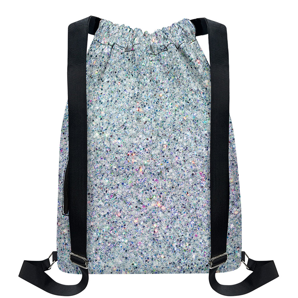 Diamond (NOT Real) Glitter Print Drawstring Backpack