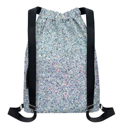 Diamond (NOT Real) Glitter Print Drawstring Backpack