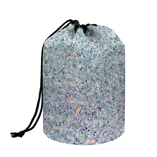 Diamond (NOT Real) Glitter Print Drawstring Makeup Bag