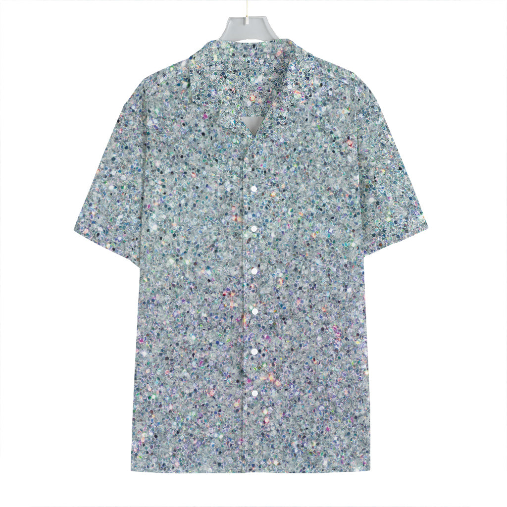 Diamond (NOT Real) Glitter Print Hawaiian Shirt