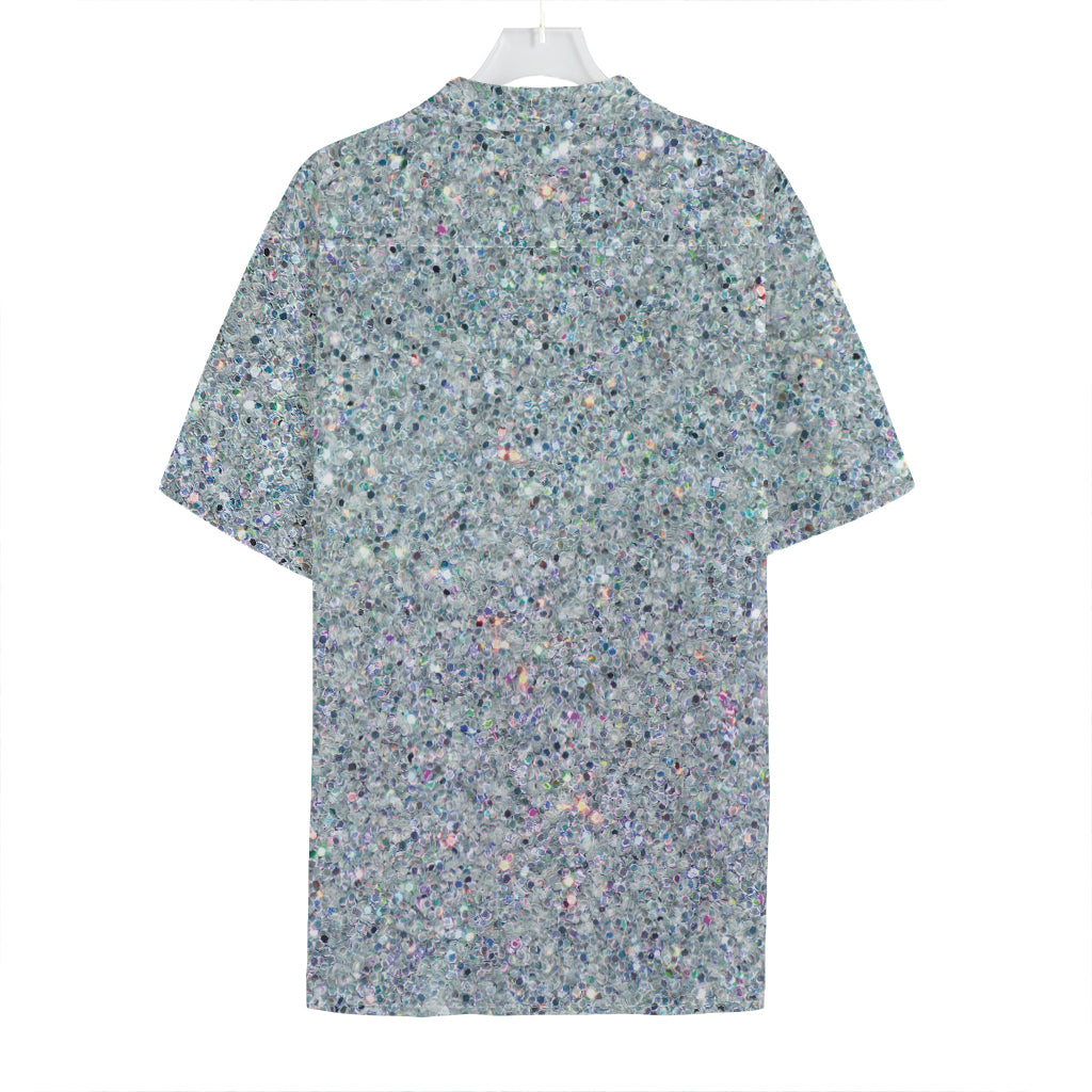Diamond (NOT Real) Glitter Print Hawaiian Shirt