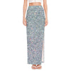 Diamond (NOT Real) Glitter Print High Slit Maxi Skirt