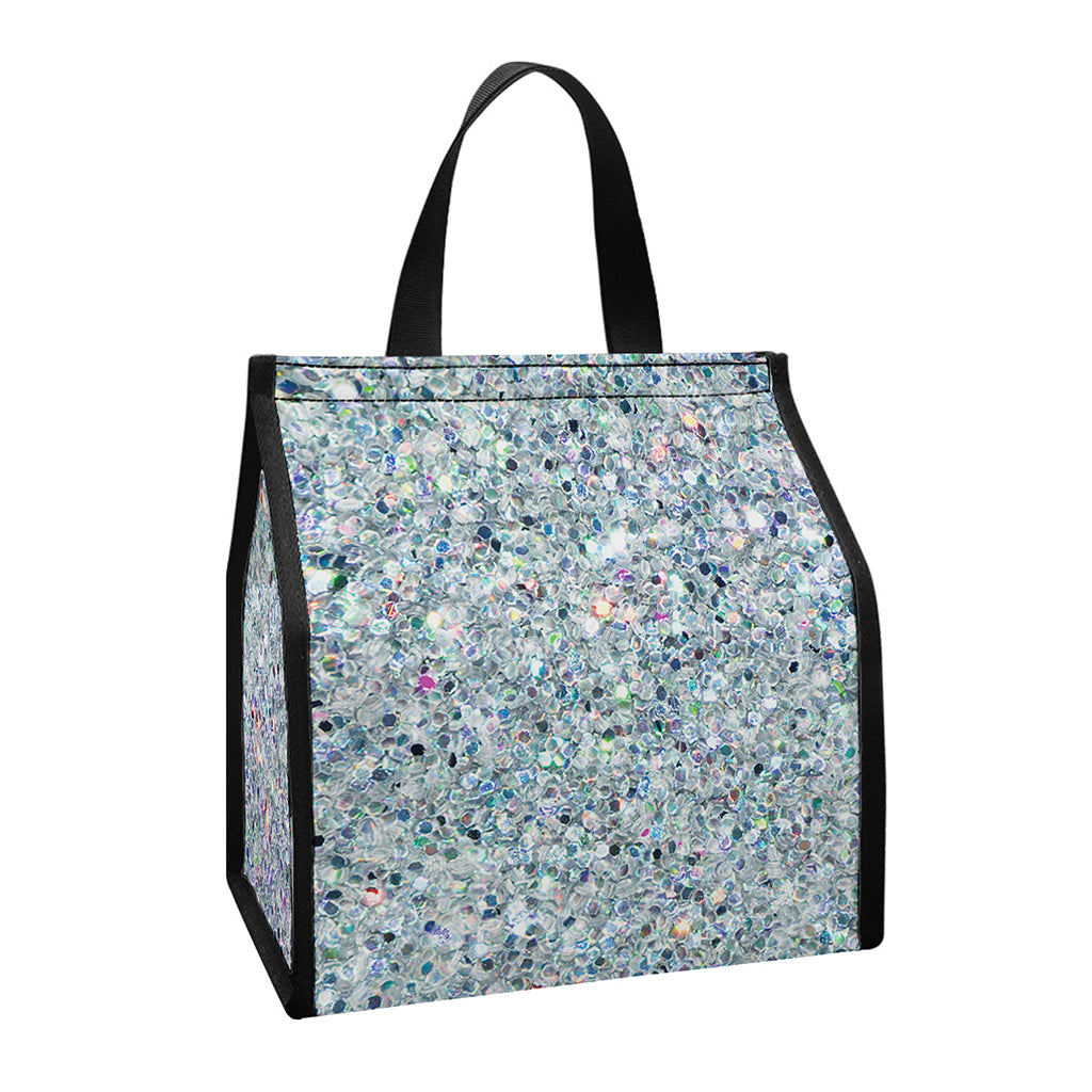 Diamond (NOT Real) Glitter Print Insulated Lunch Tote