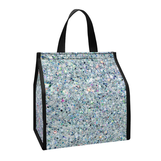 Diamond (NOT Real) Glitter Print Insulated Lunch Tote