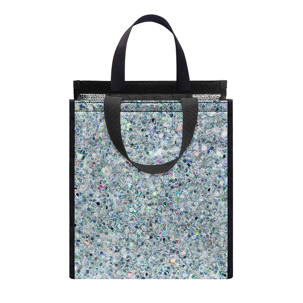 Diamond (NOT Real) Glitter Print Insulated Lunch Tote