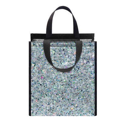 Diamond (NOT Real) Glitter Print Insulated Lunch Tote