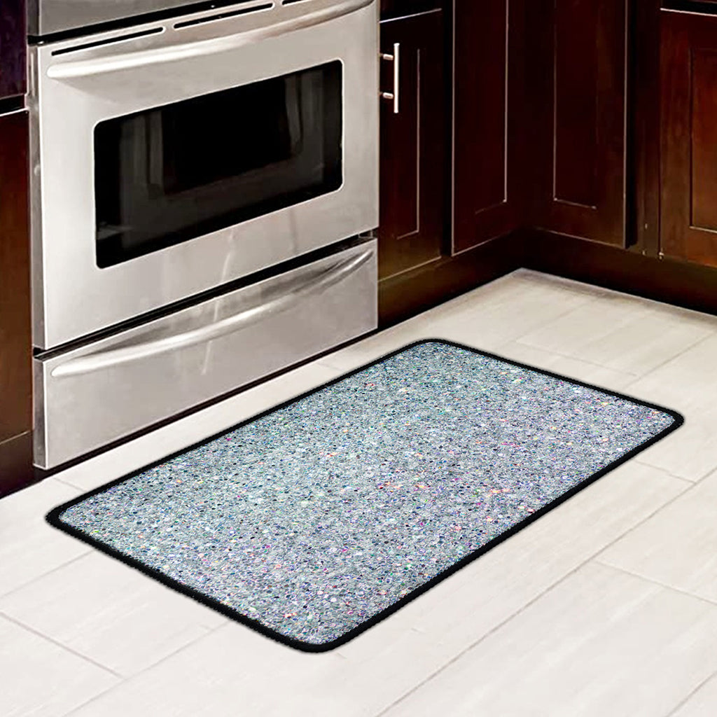 Diamond (NOT Real) Glitter Print Kitchen Mat