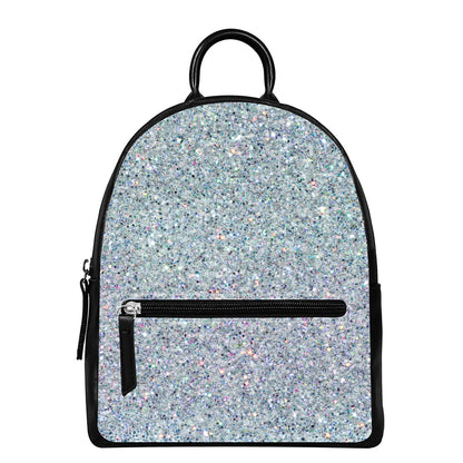 Diamond (NOT Real) Glitter Print Leather Backpack