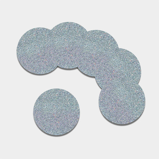 Diamond (NOT Real) Glitter Print Leather Coaster Set