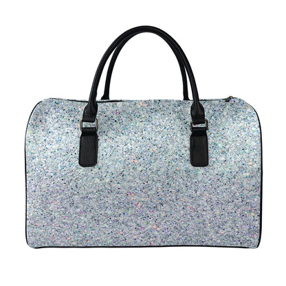 Diamond (NOT Real) Glitter Print Leather Duffle Bag