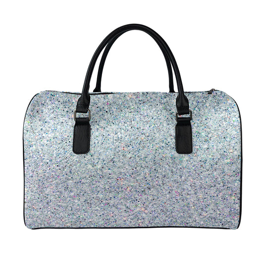 Diamond (NOT Real) Glitter Print Leather Duffle Bag