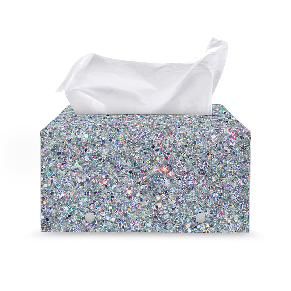 Diamond (NOT Real) Glitter Print Leather Tissue Box Cover